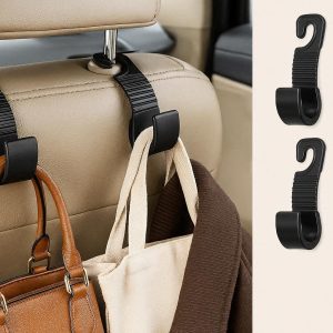 Heavy Duty Car Headrest Hooks Universal Back Seat Hanger For Handbags Purses Grocery Bags Coats Vehicle Organizer Set of 4