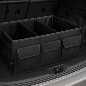 Collapsible Car Trunk Organizer Heavy Duty Cargo Storage Box With Straps For SUV Truck Sedan Vehicle Interior Organization