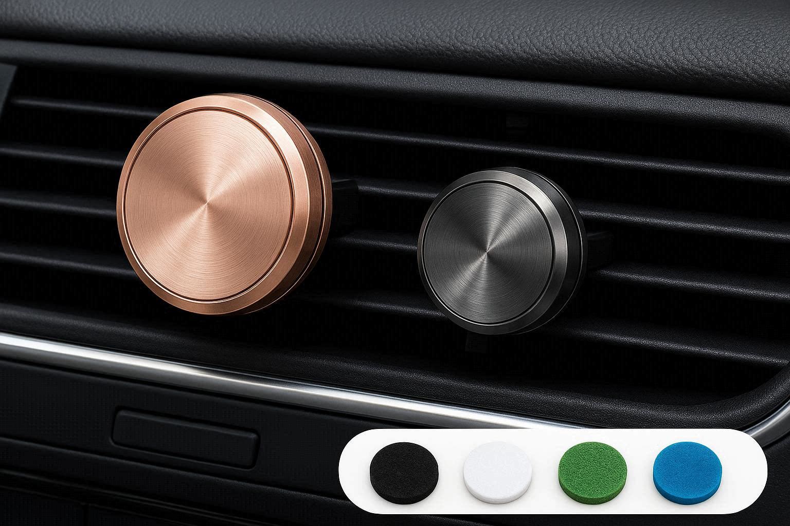 Car Air Fresheners Vent Clips Essential Oil Aromatherapy Diffuser Premium Metallic Vehicle Scent Decoration With Refill Pads