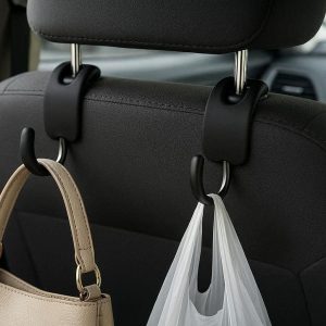 7-2.jpg Flexible Metal Car Hooks Silicone Wrapped Back Seat Headrest Hanger For Purses Handbags Grocery Bags Vehicle Organizer