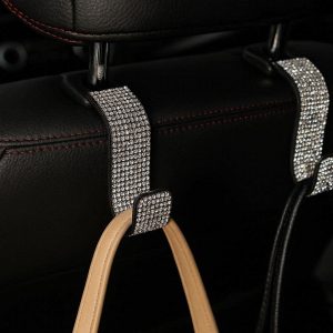Bling Rhinestone Car Hooks Sparkling Crystal Back Seat Headrest Hanger For Purses Handbags Coats Vehicle Interior Decoration