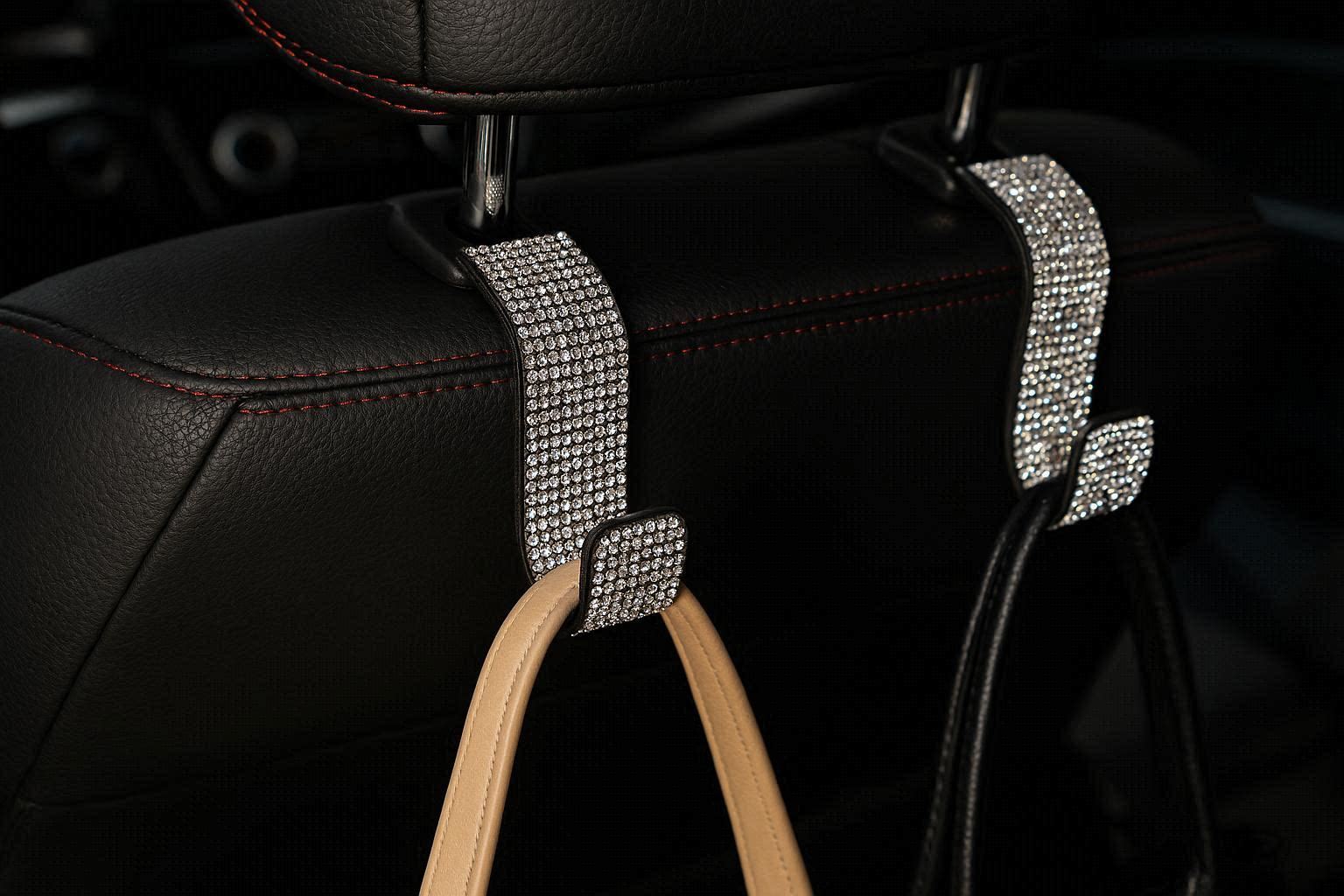Bling Rhinestone Car Hooks Sparkling Crystal Back Seat Headrest Hanger For Purses Handbags Coats Vehicle Interior Decoration